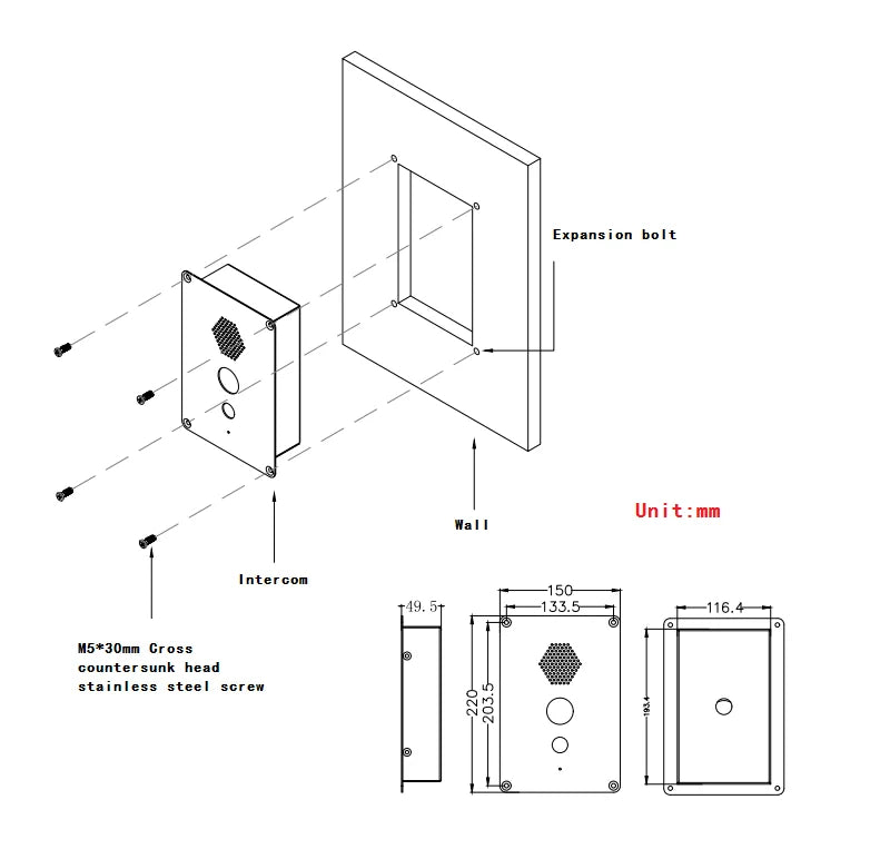 Industrial Video Telephone Intercom KNZD-37W – Vandal-Proof, Hands-Free Intercom with HD Camera