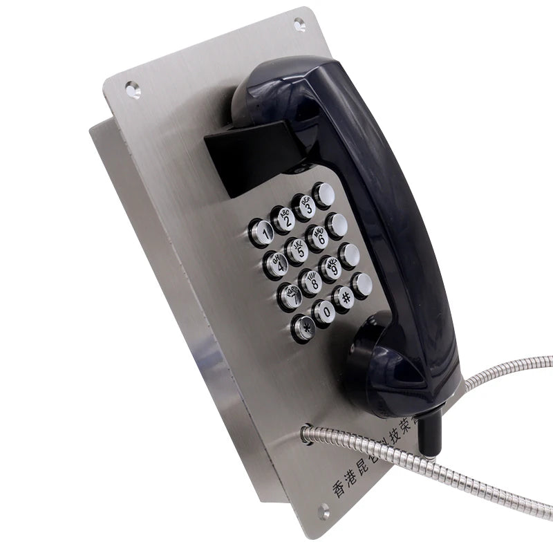 Kntech Stainless steel telephone Flush mounted emergency phone with handset telephone KNZD-07B