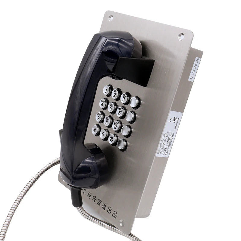 Kntech Stainless steel telephone Flush mounted emergency phone with handset telephone KNZD-07B