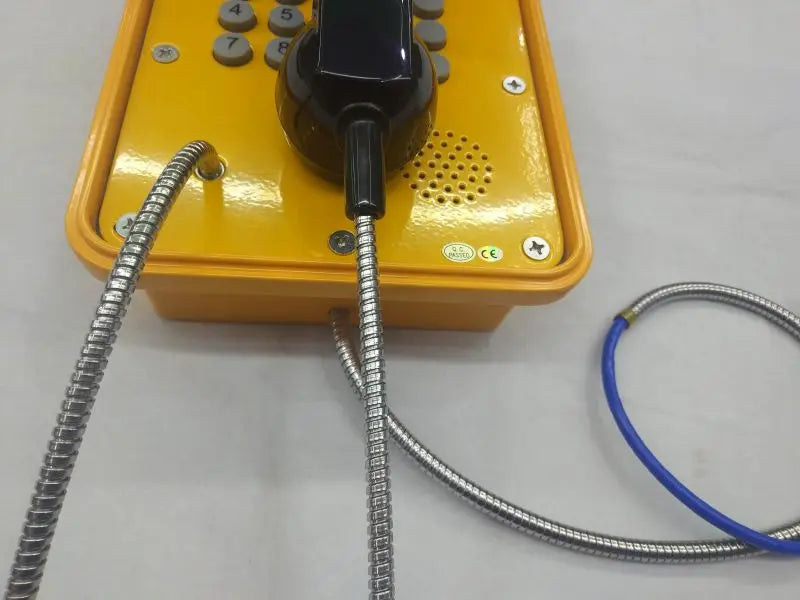 KNTECH Outdoor IP66 Yellow Analog Telephone Industrial Marine PBPX for Tunnel Highway Corded SOS Phone