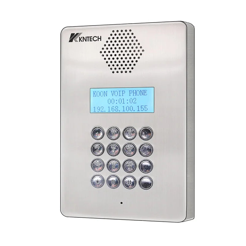 KNTECH Voip Intercom SIP 2.0 Telephone Stainless Steel Metal Case Handsfree Telephone KNZD-03LCD