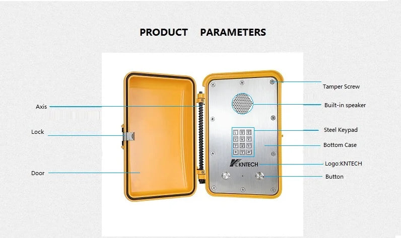 KNTECH Metal Body Mining Telephone Industrial Phone IP66 Dust Proof Handset with Keypad Weatherproof Phone KNSP-15MT